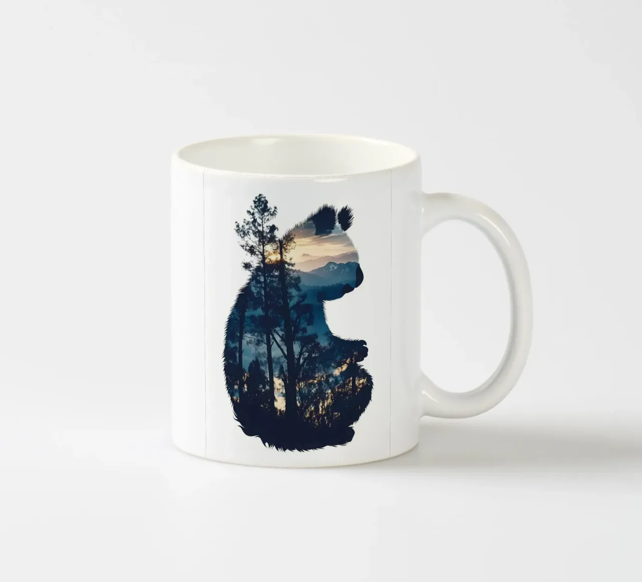 Sagoma di panda con foresta tazza in ceramica da Ginnery
