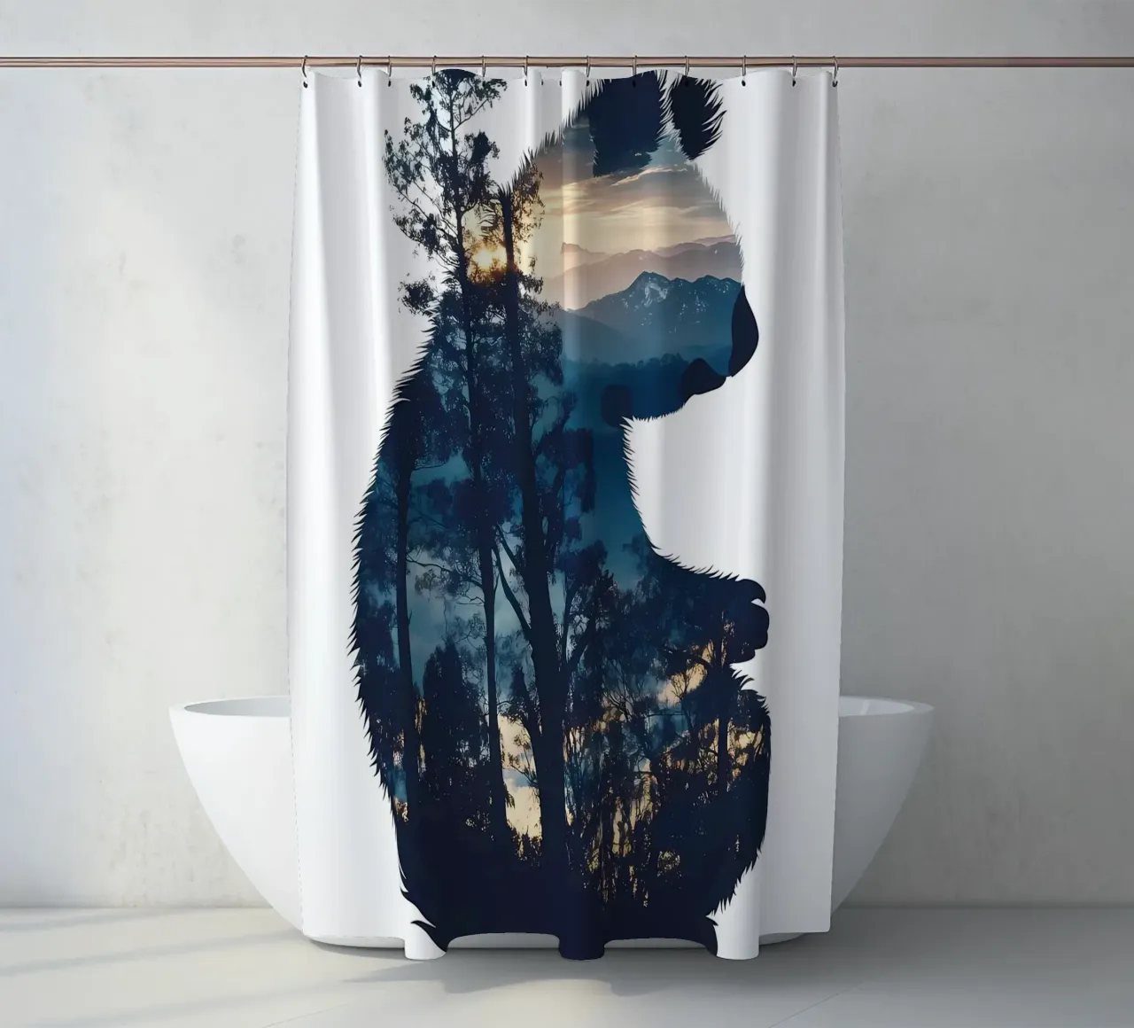 Sagoma di panda con foresta tenda da doccia da Ginnery