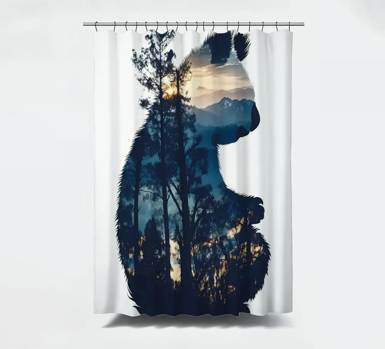 Sagoma di panda con foresta tenda da doccia da Ginnery