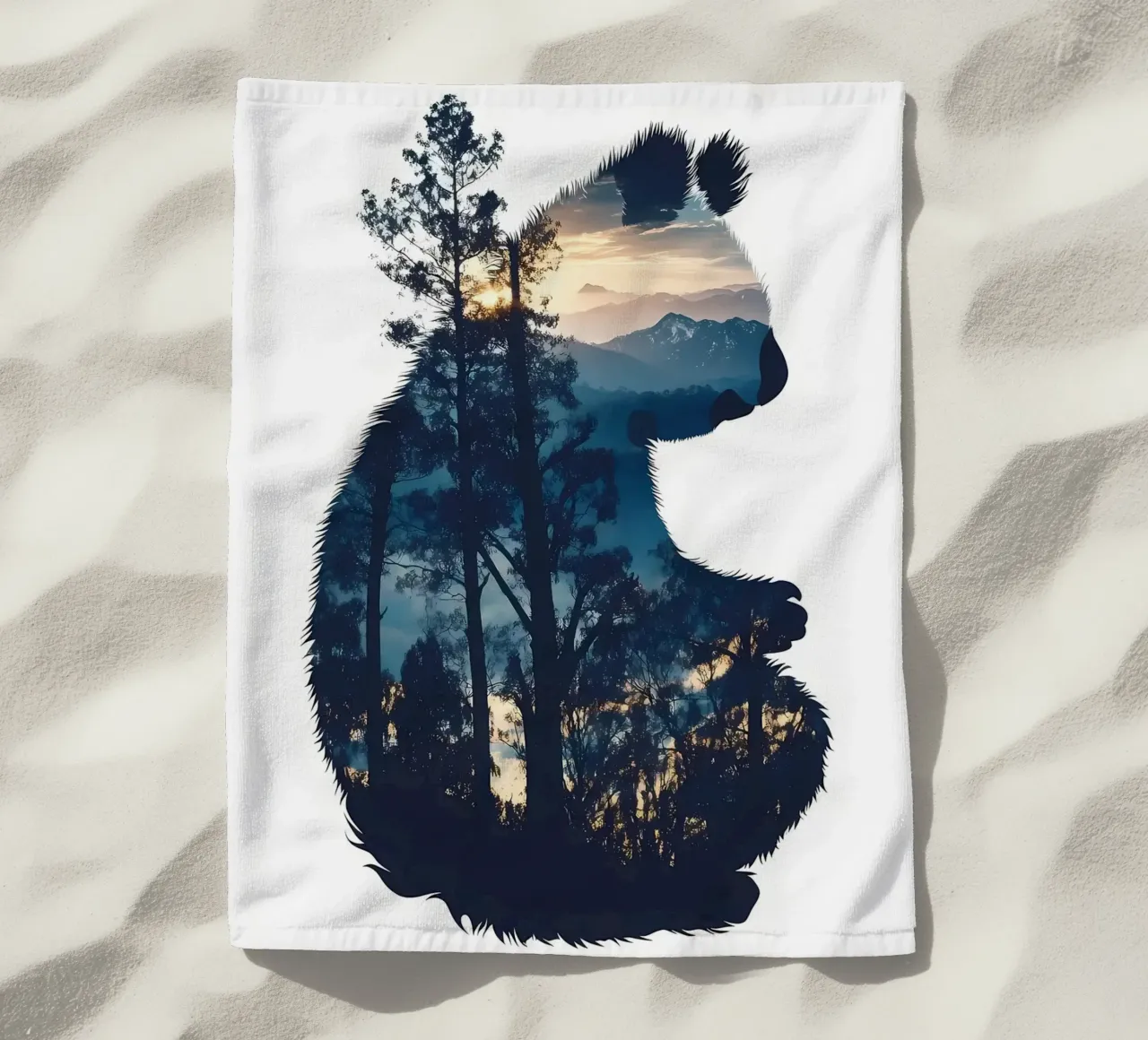 Sagoma di panda con foresta telo mare da Ginnery