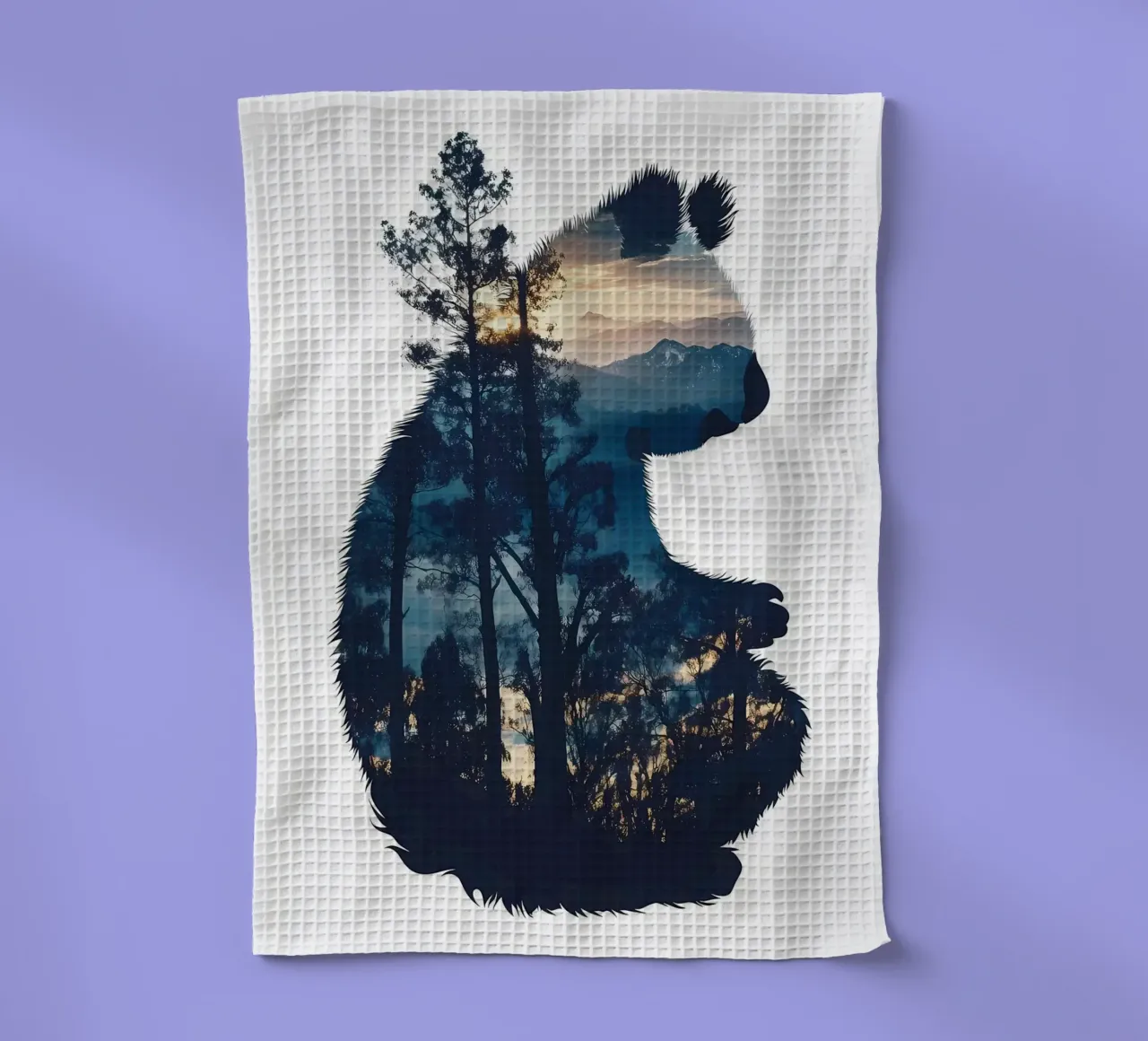 Sagoma di panda con foresta canovaccio da cucina da Ginnery
