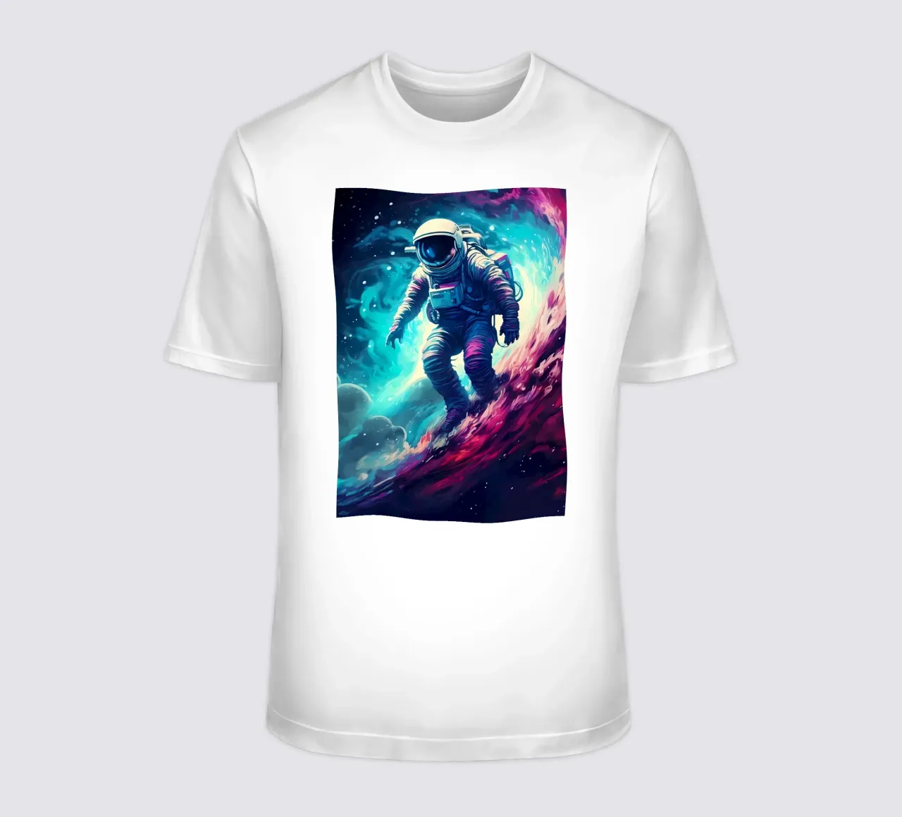 Astronaut in Space Surfer t-shirt by Mikesell