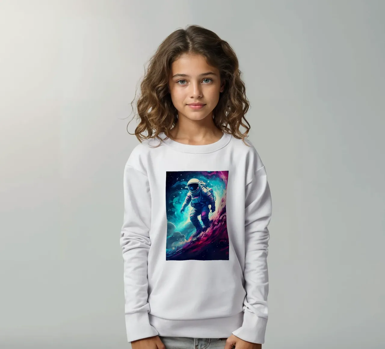 Astronauta en Space Surfer sudadera para niño de Mikesell
