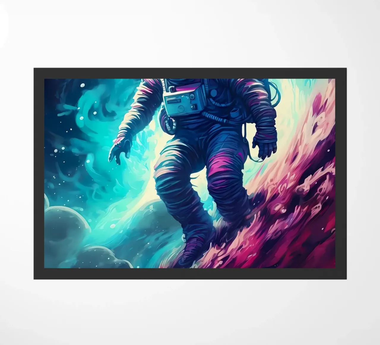 Astronaut in Space Surfer doormat by Mikesell