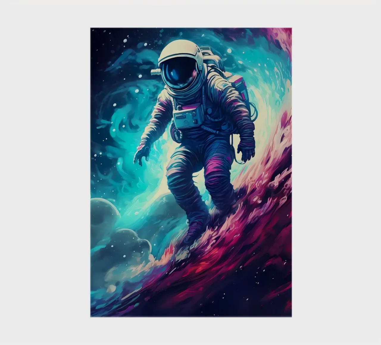 Astronaut in Space Surfer notebook by Mikesell