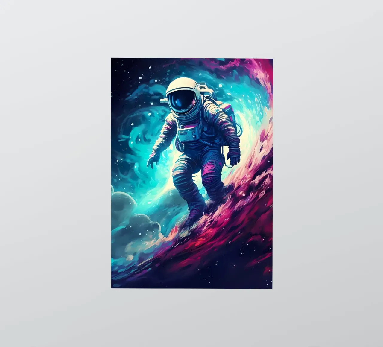 Astronaut in Space Surfer sticker by Mikesell