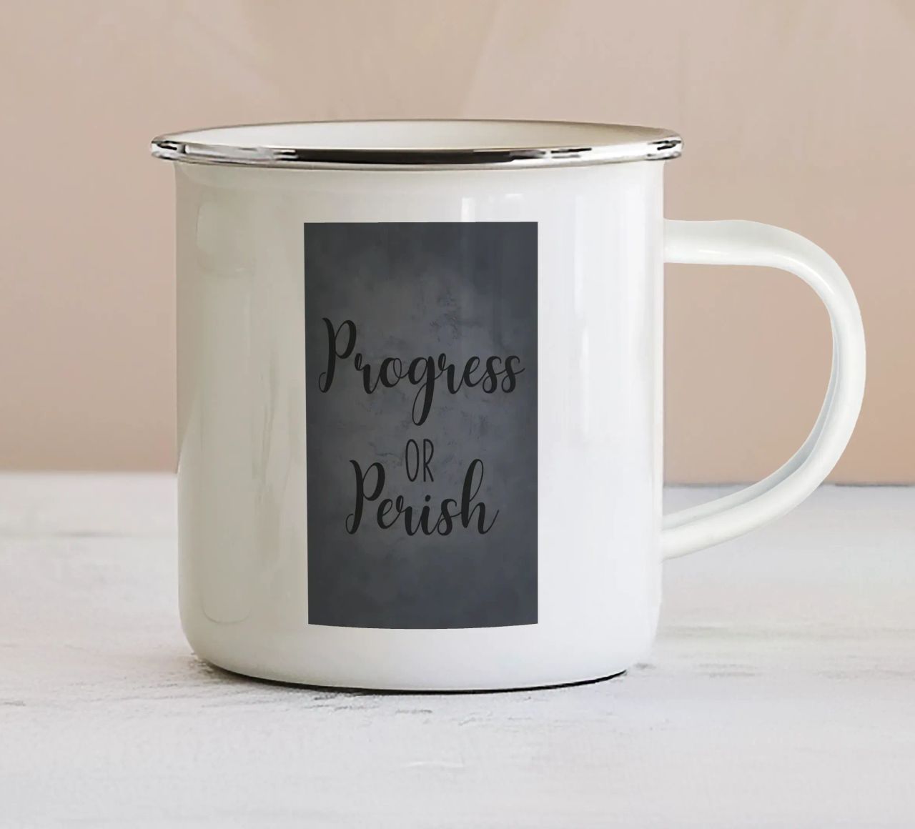 Progredire o morire tazza in smalto da Bassy