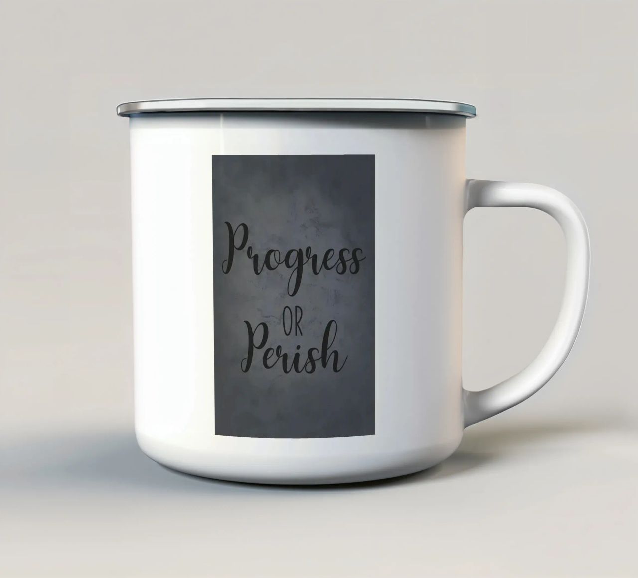Progredire o morire tazza in smalto da Bassy