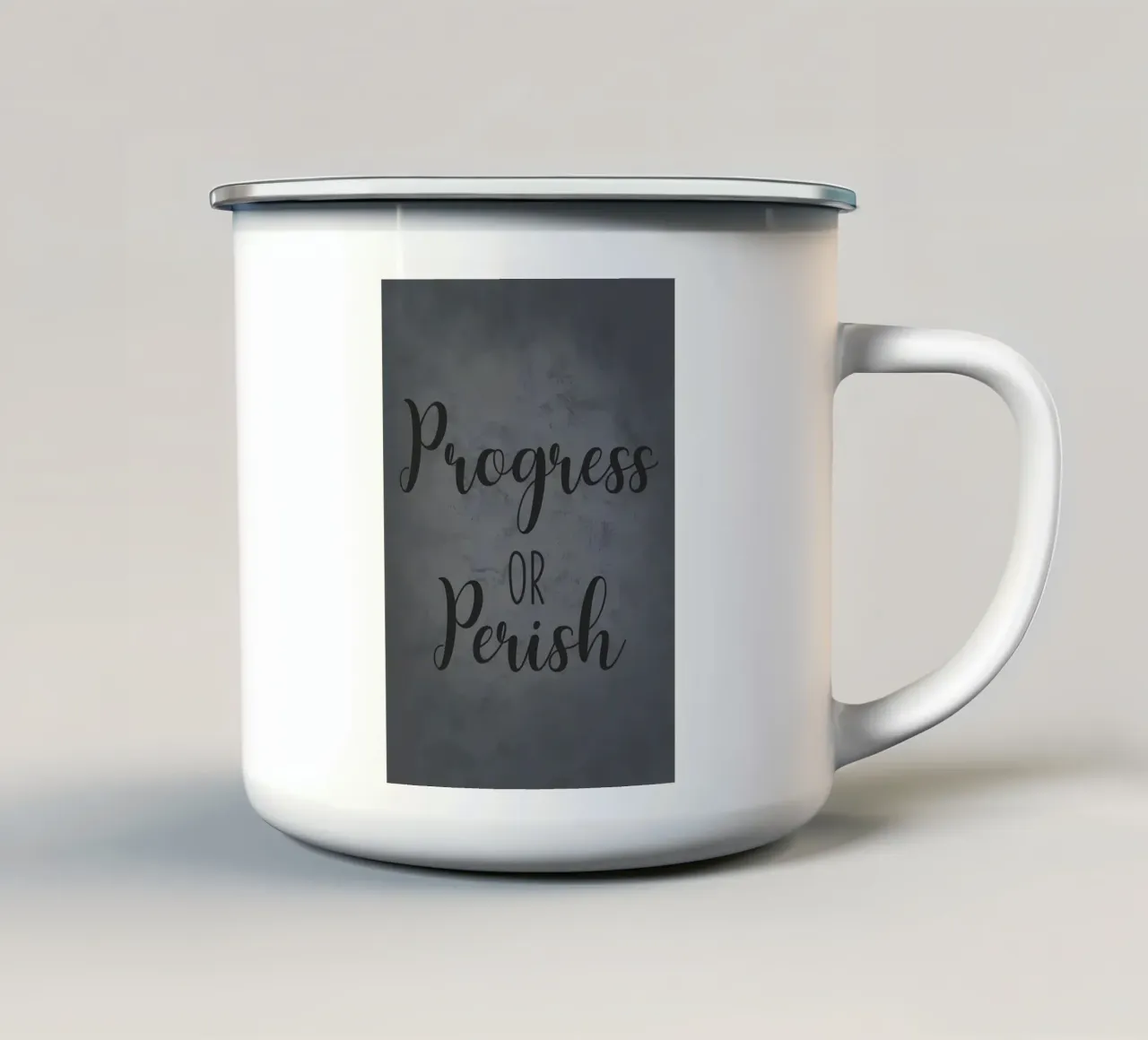 Fortschritt oder Untergang Emaille Tasse von Bassy