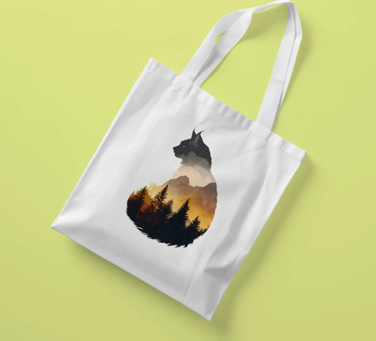 Cat Mountain Silhouette tote bag by Ginnery