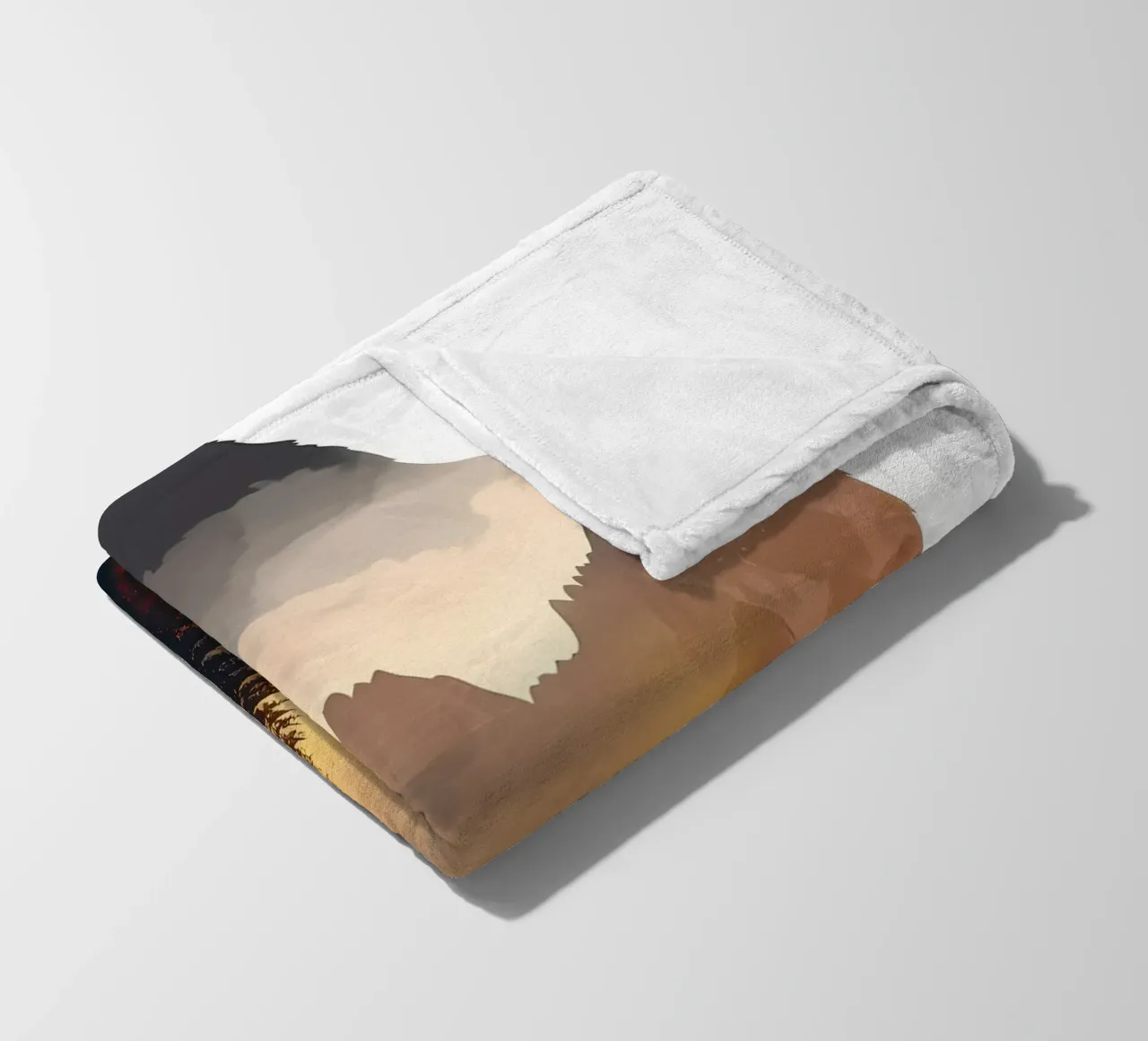 Cat Mountain Silhouette fleece blanket by Ginnery