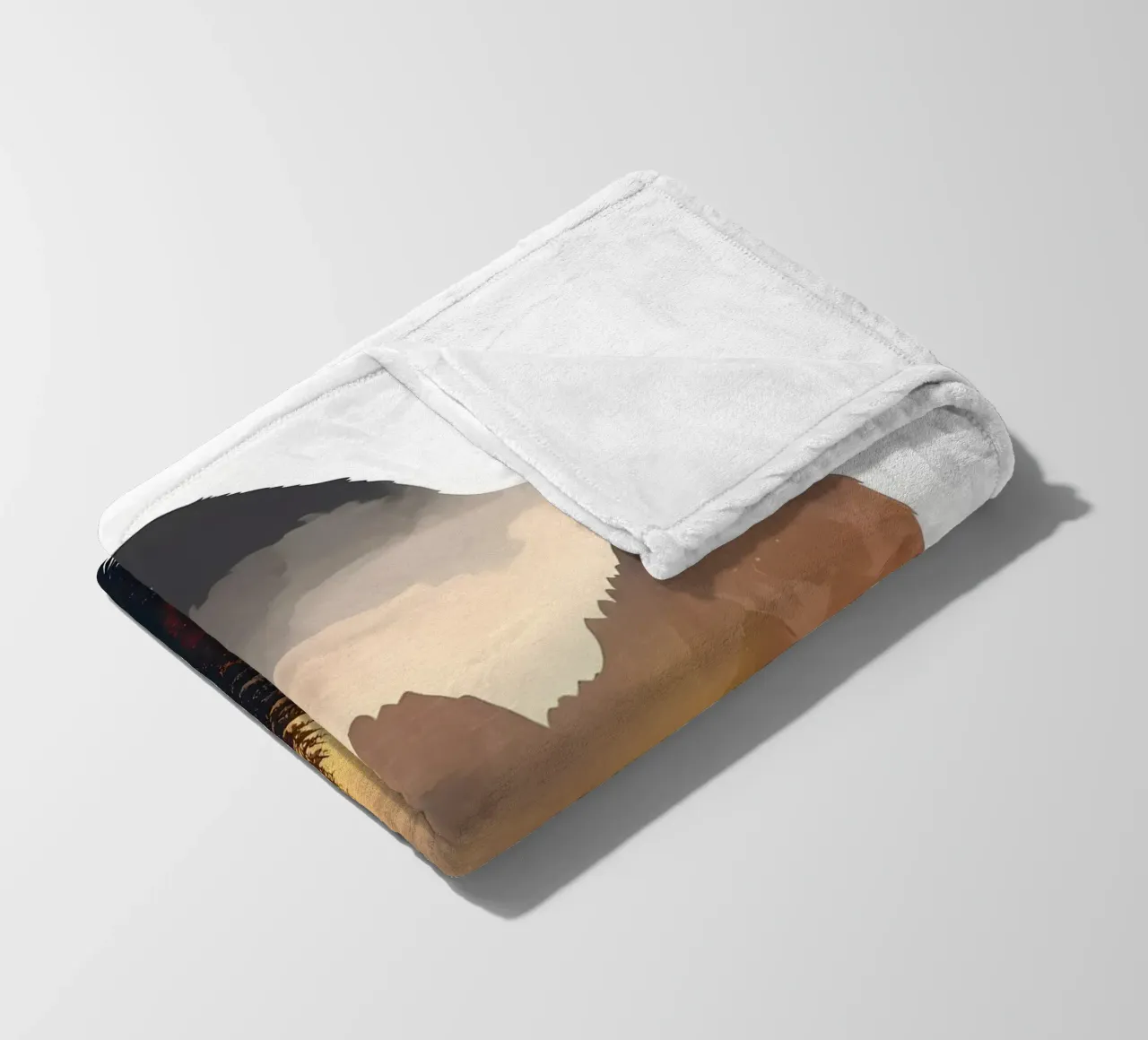 Cat Mountain Silhouette fleece blanket by Ginnery