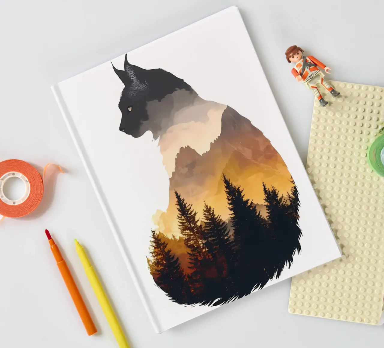 Cat Mountain Silhouette notebook by Ginnery