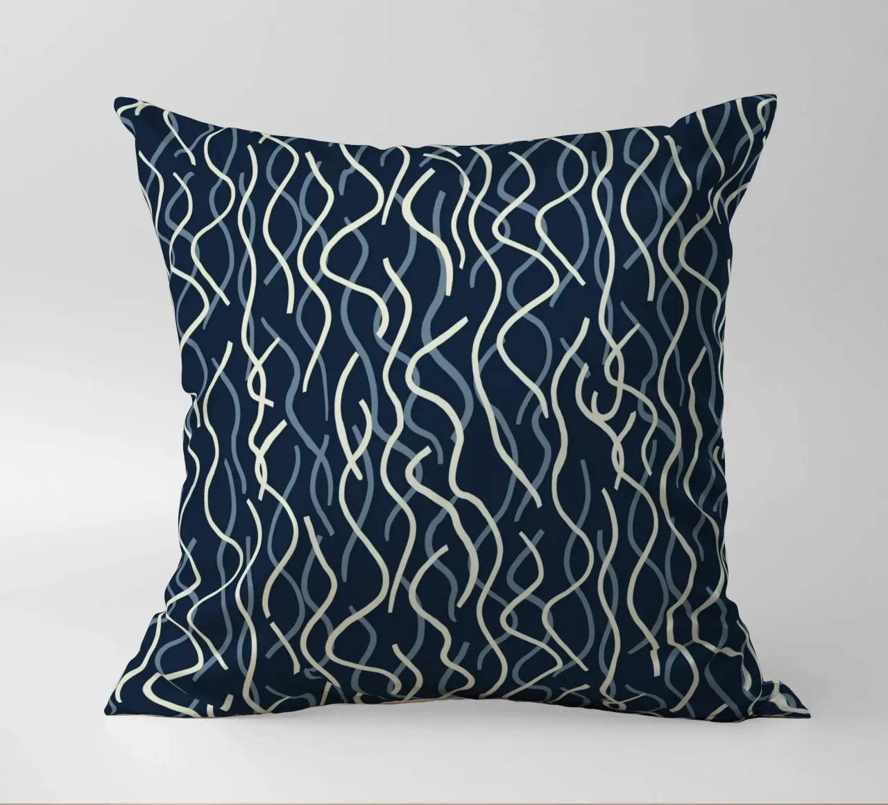 Wiggle seamless pattern decorative cushion by Little Dean