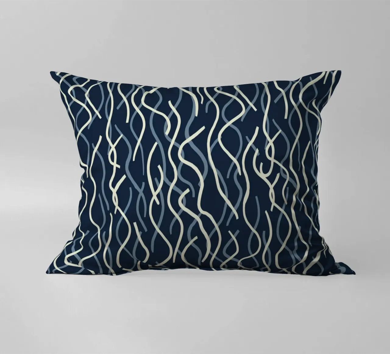 Wiggle seamless pattern decorative cushion by Little Dean