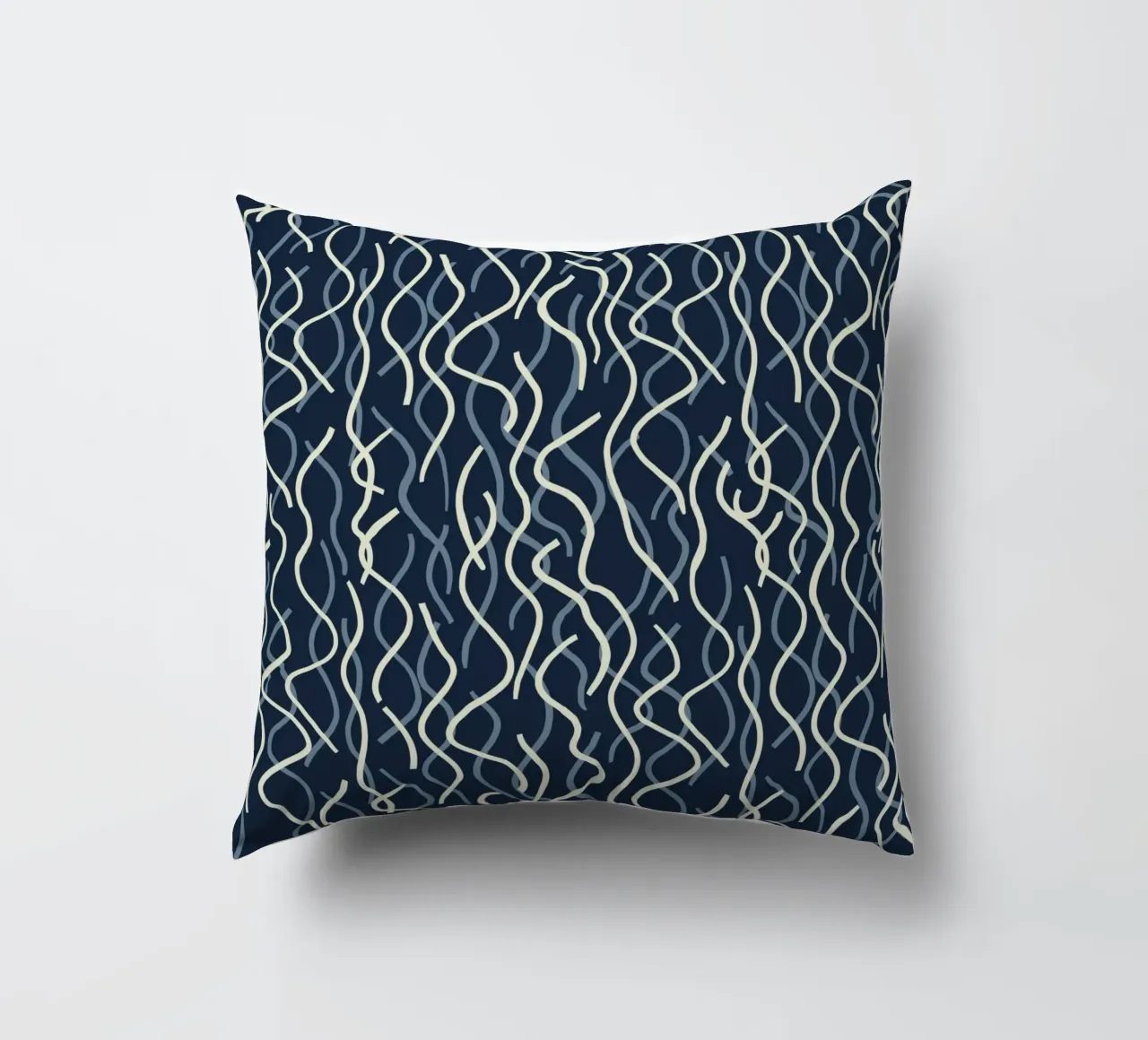 Wiggle seamless pattern decorative cushion by Little Dean