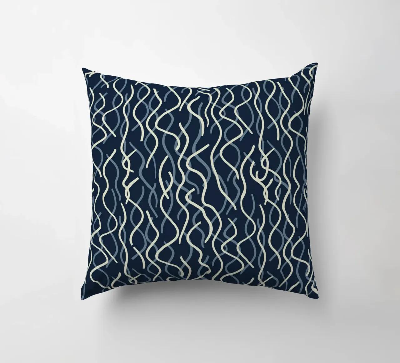 Wiggle seamless pattern decorative cushion by Little Dean