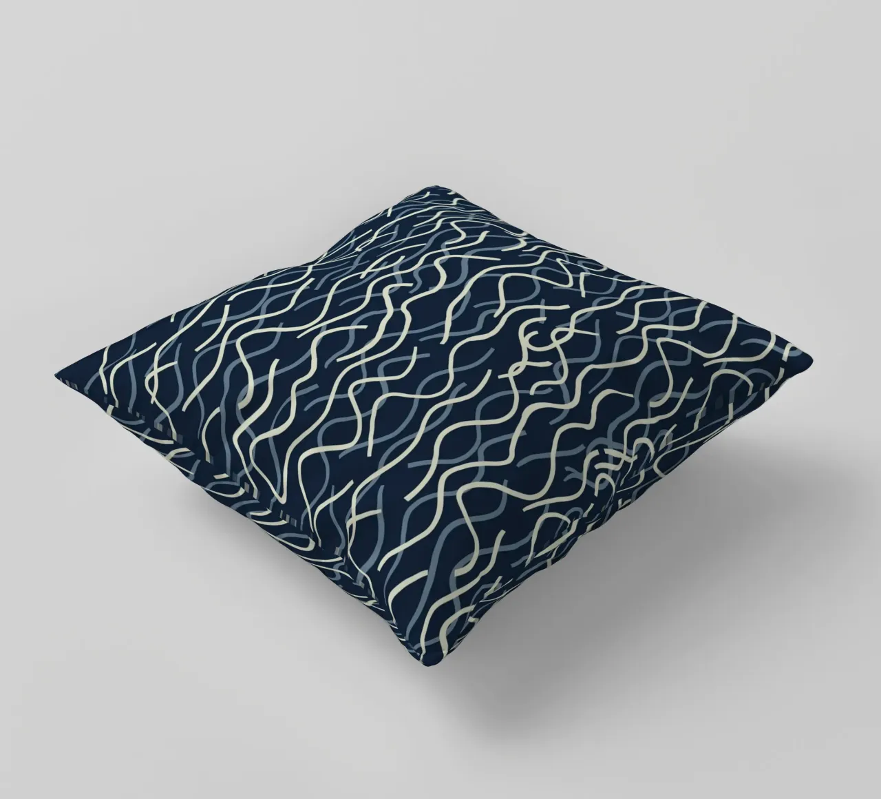 Wiggle seamless pattern decorative cushion by Little Dean