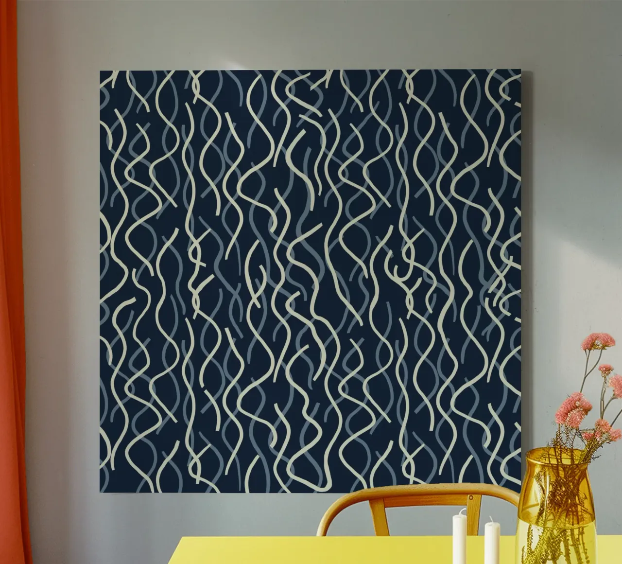 Wiggle seamless pattern canvas by Little Dean