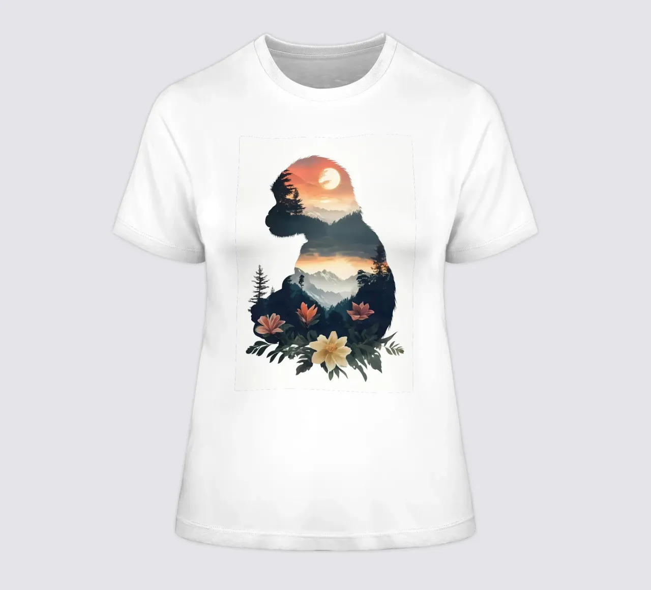 Monkey Mountain Sunset women's fitted t-shirt by Ginnery