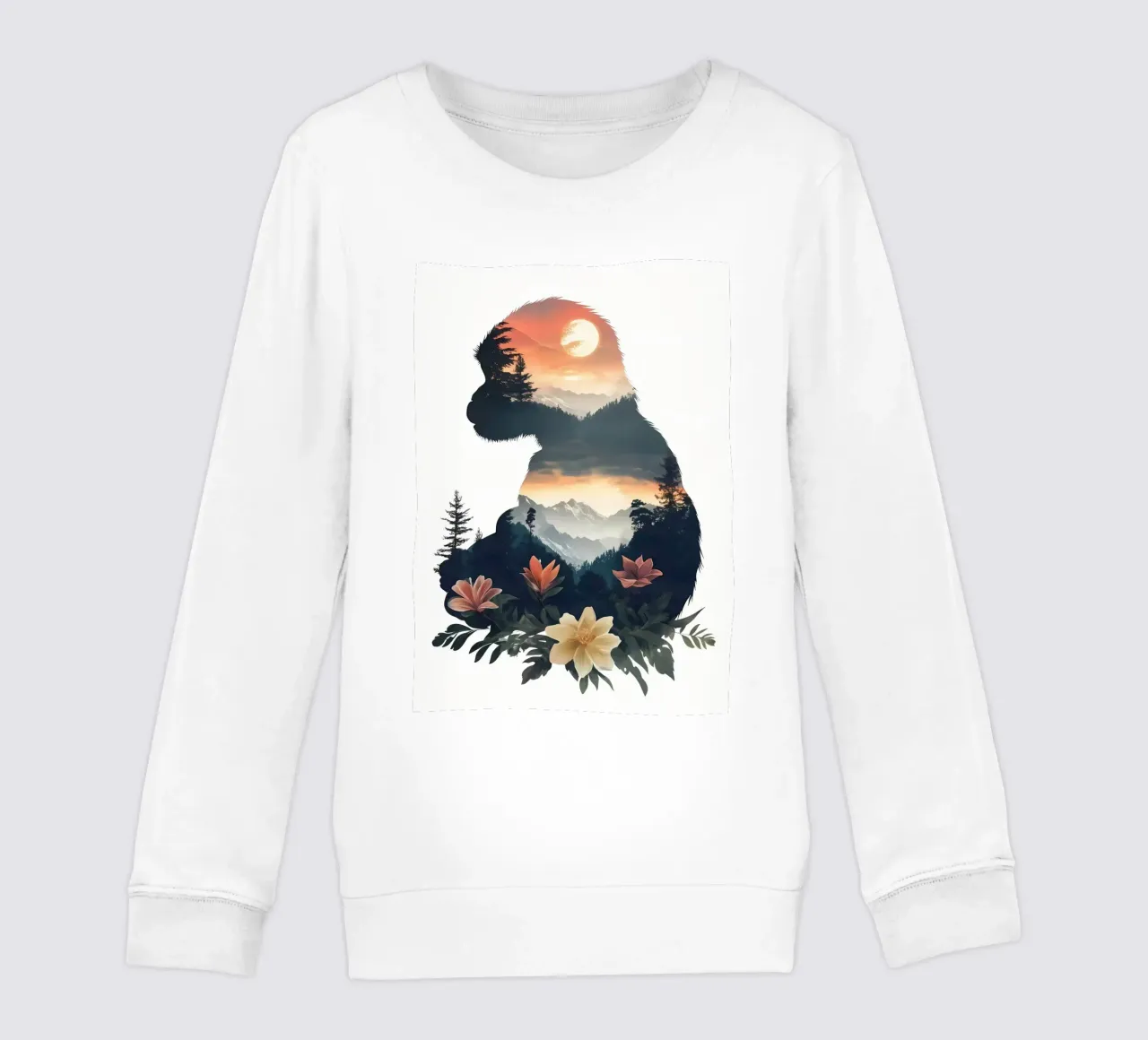 Monkey Mountain Sunset kids sweatshirt by Ginnery