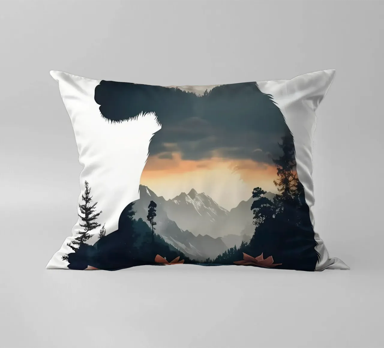 Tramonto sulla Montagna delle Scimmie cuscino da Ginnery
