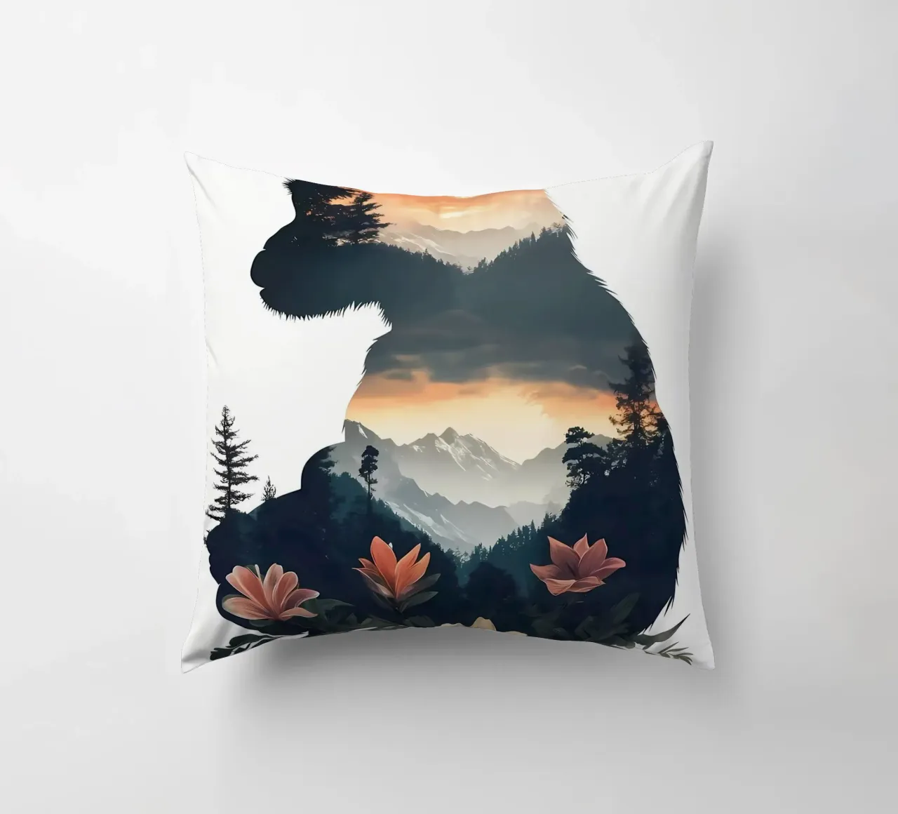 Tramonto sulla Montagna delle Scimmie cuscino da Ginnery