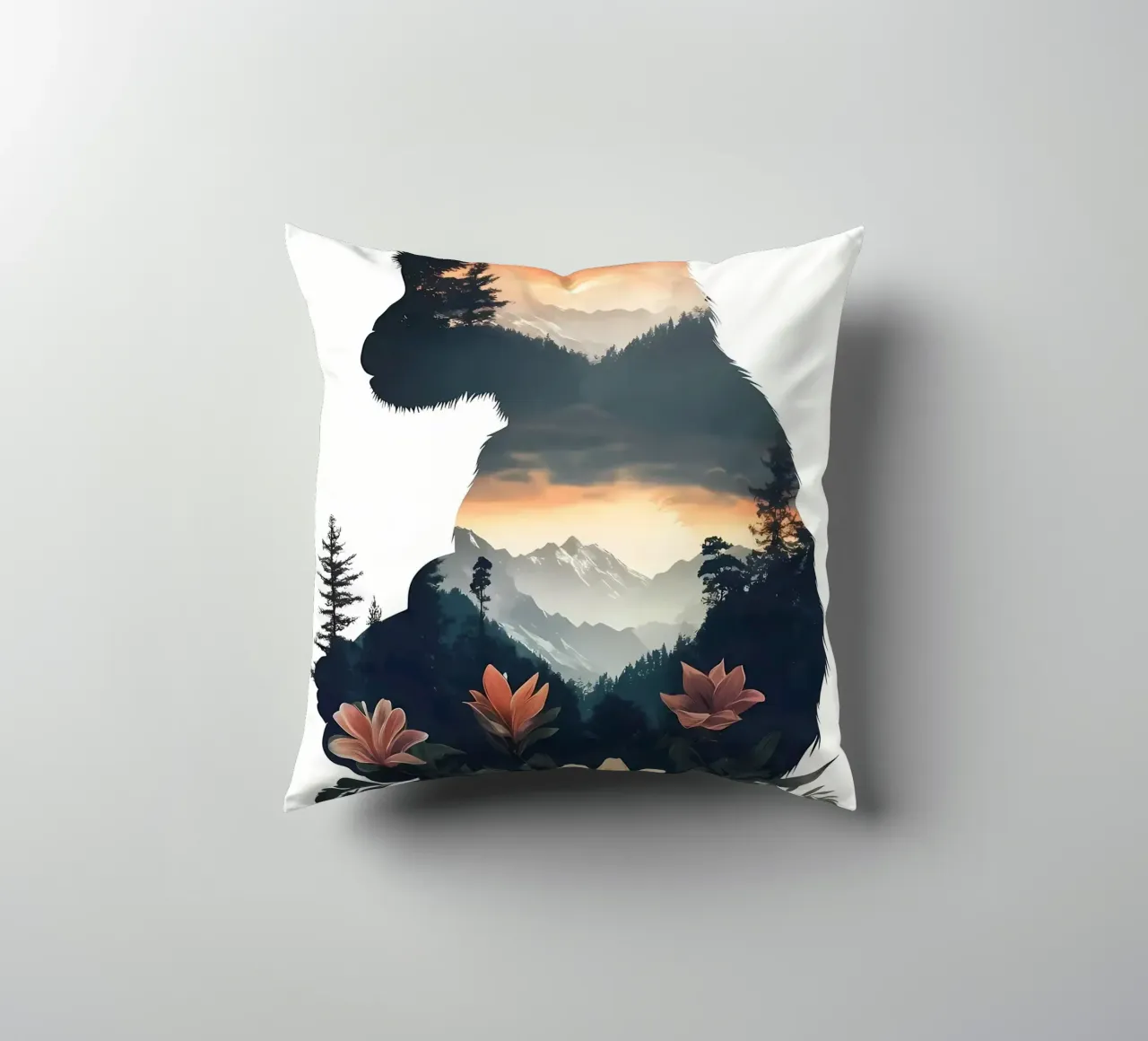 Tramonto sulla Montagna delle Scimmie cuscino da Ginnery