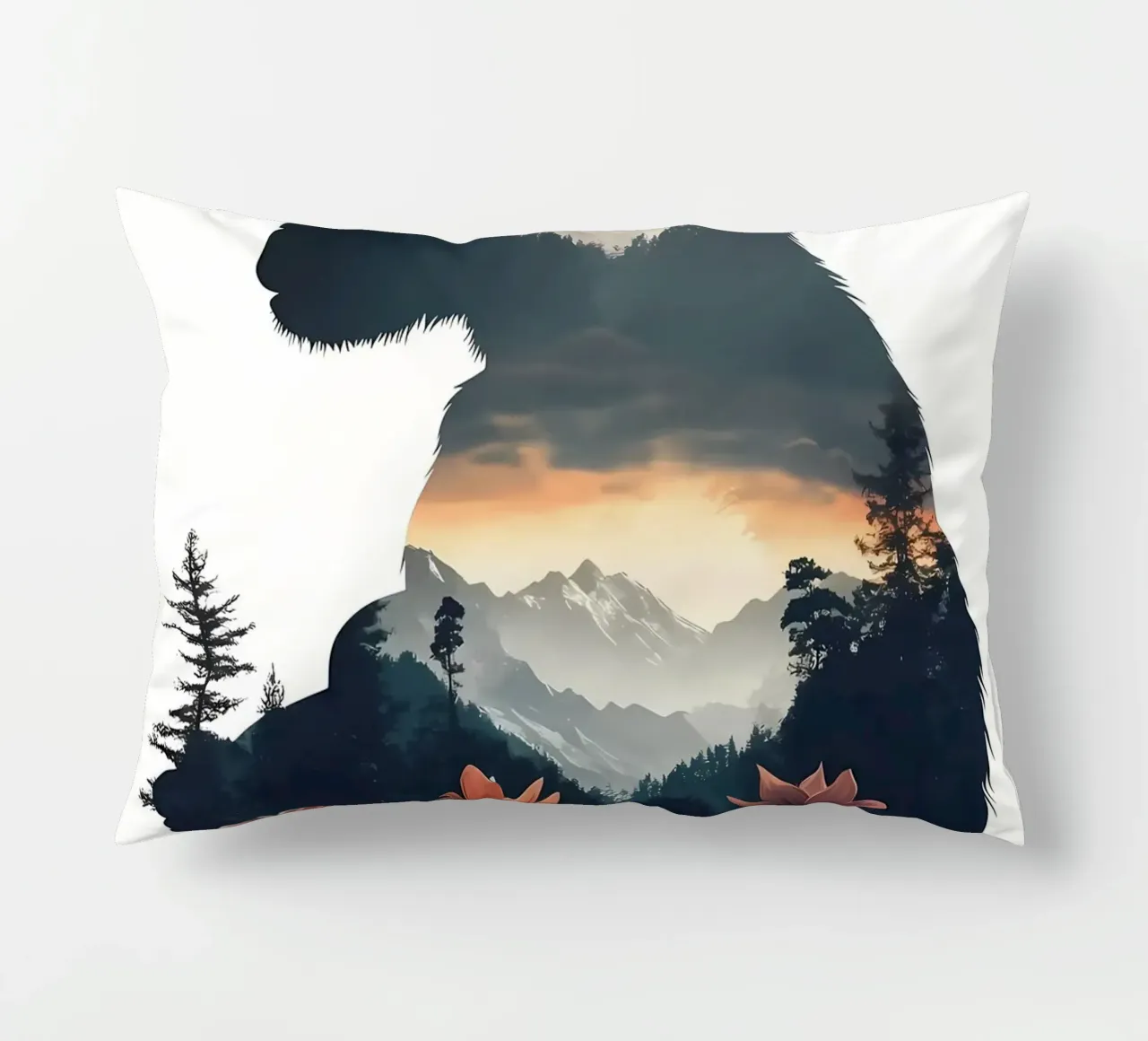 Tramonto sulla Montagna delle Scimmie cuscino da Ginnery