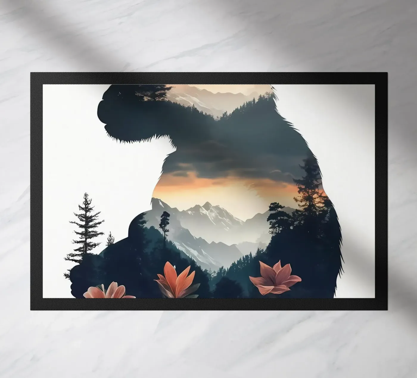 Monkey Mountain Sunset doormat by Ginnery