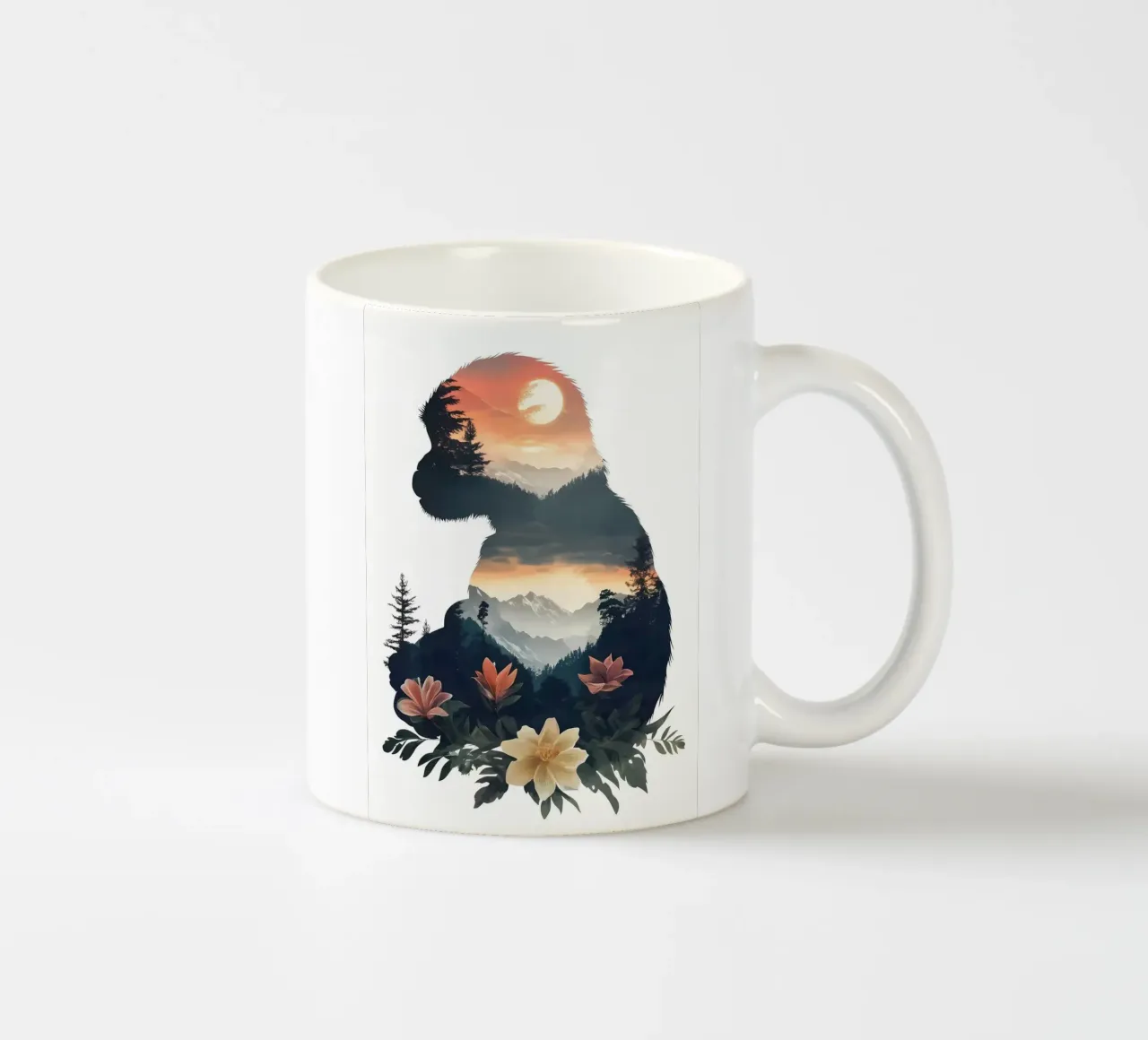 Tramonto sulla Montagna delle Scimmie tazza in ceramica da Ginnery