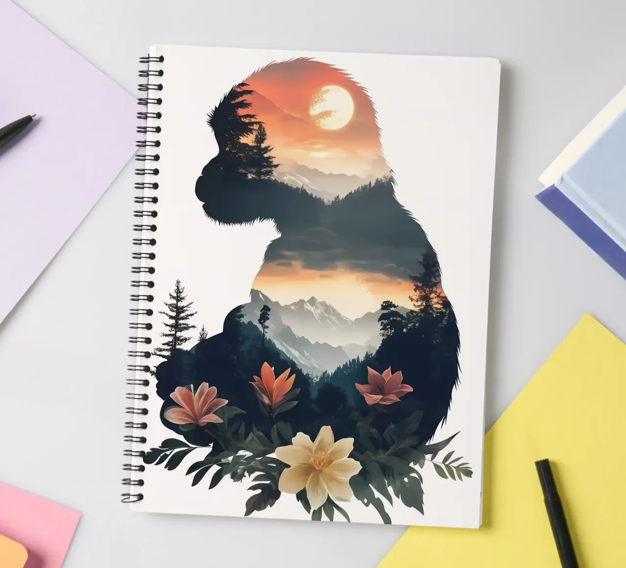 Monkey Mountain Sunset spiral notebook by Ginnery