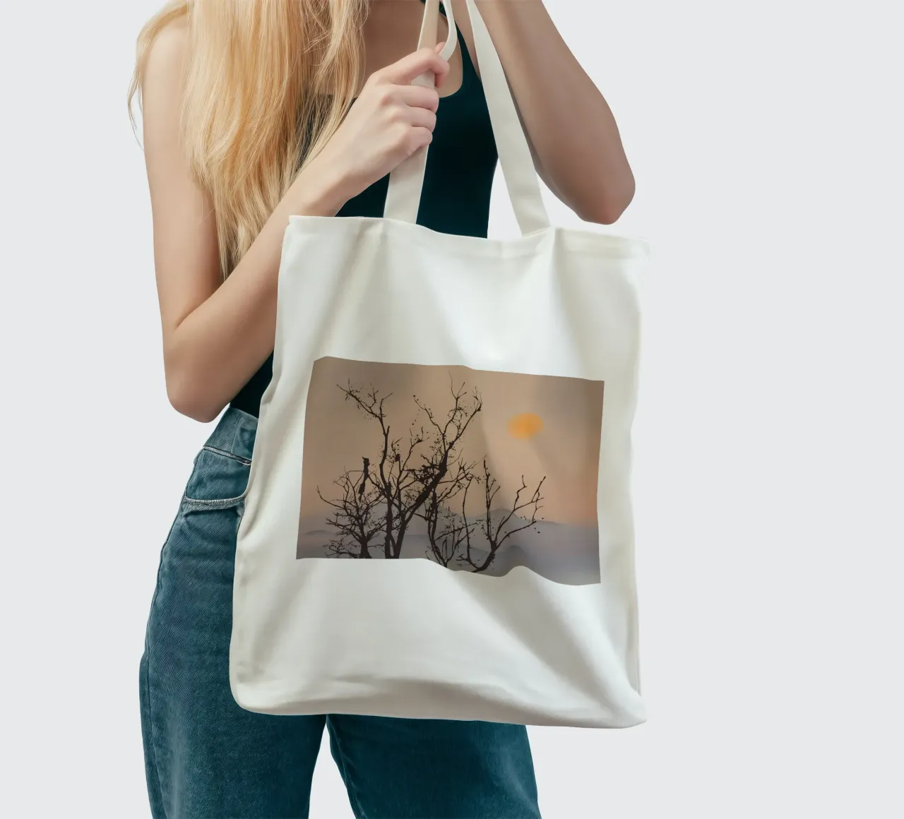 Dawn silhouette 02 tote bag by Little Dean