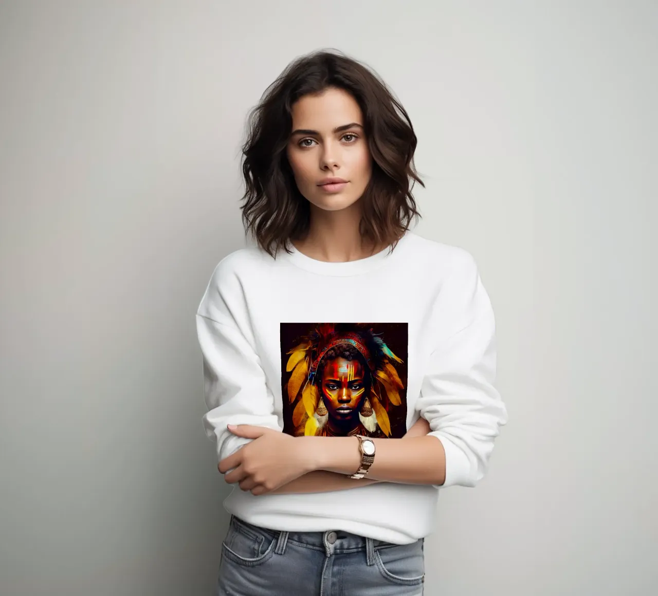 Poderosa mujer guerrera africana sudadera de Chromatic Fusion Studio