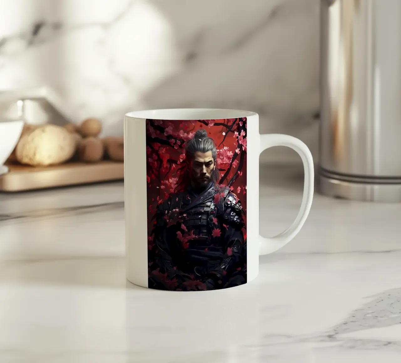 Samurai giapponese Sakura tazza in ceramica da Mikesell
