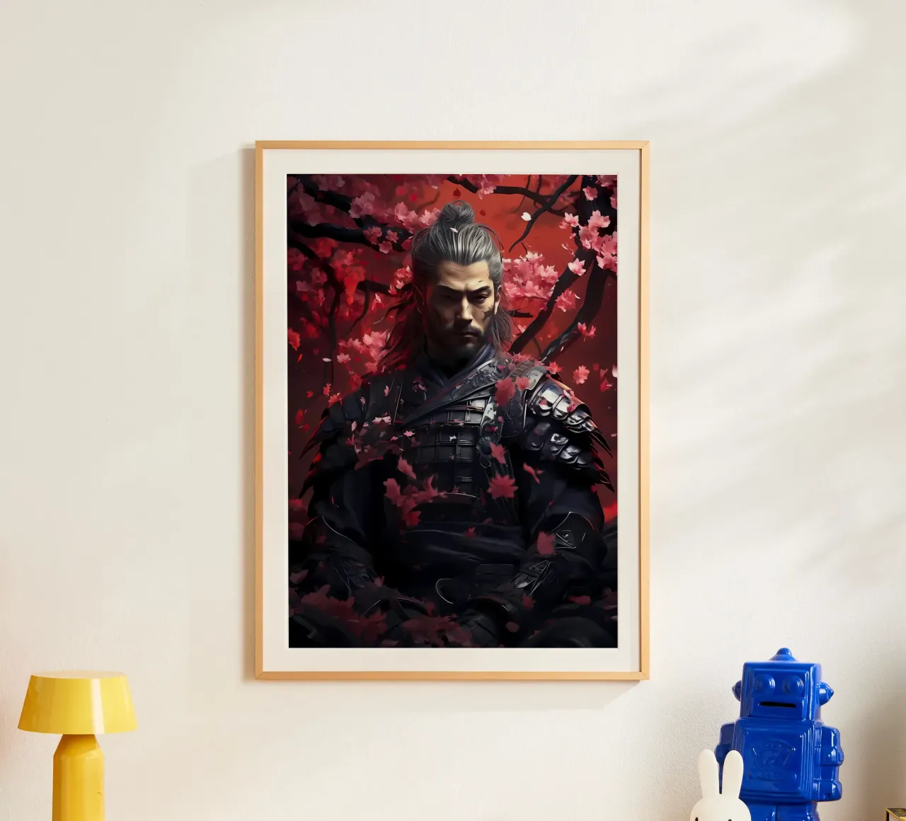 Samurai giapponese Sakura poster con telaio in plastica da Mikesell