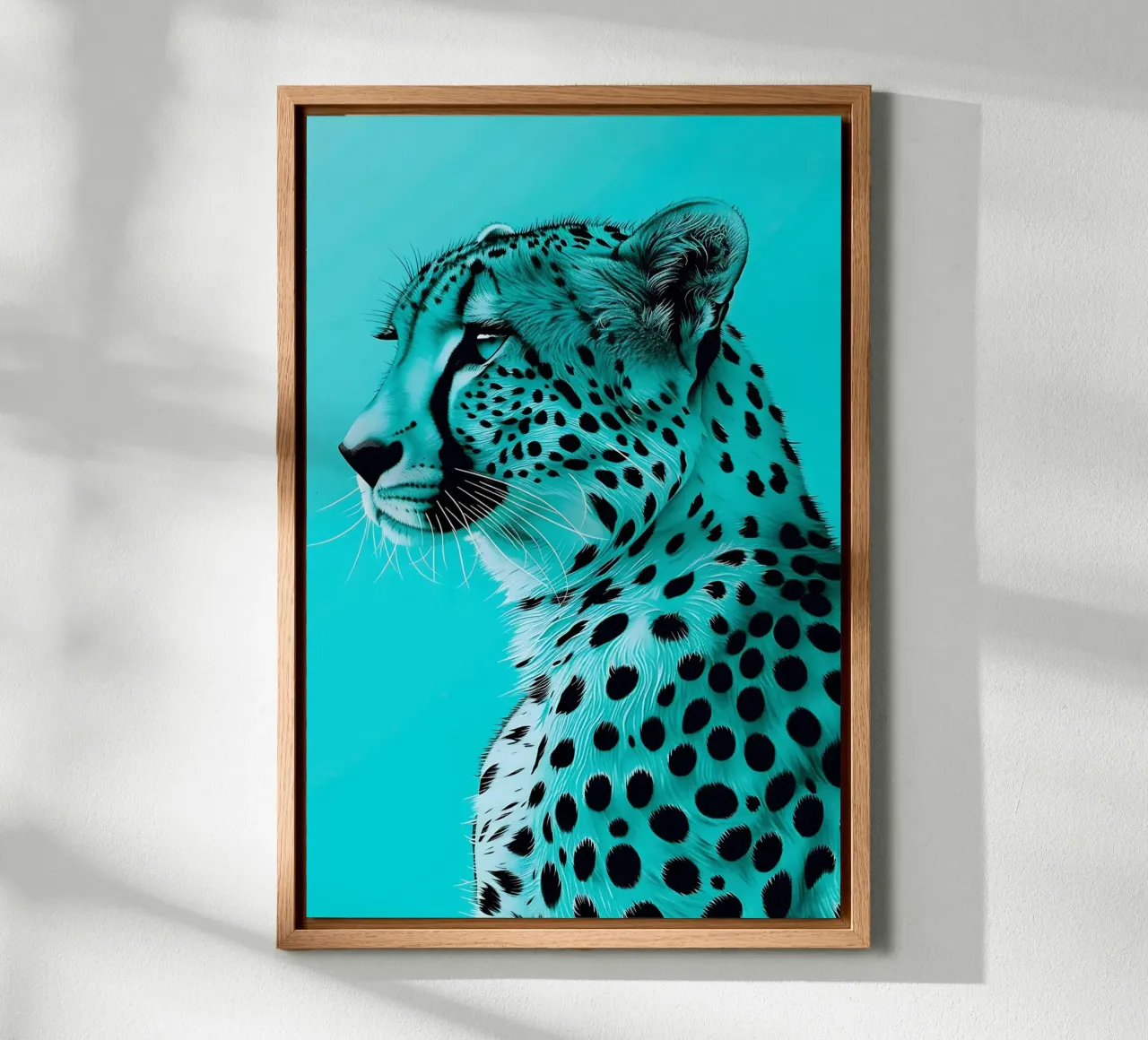 Leopard in turquoise style canvas by Yaso Design & Art