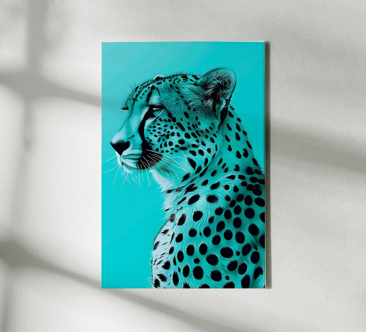 Leopard in turquoise style canvas by Yaso Design & Art