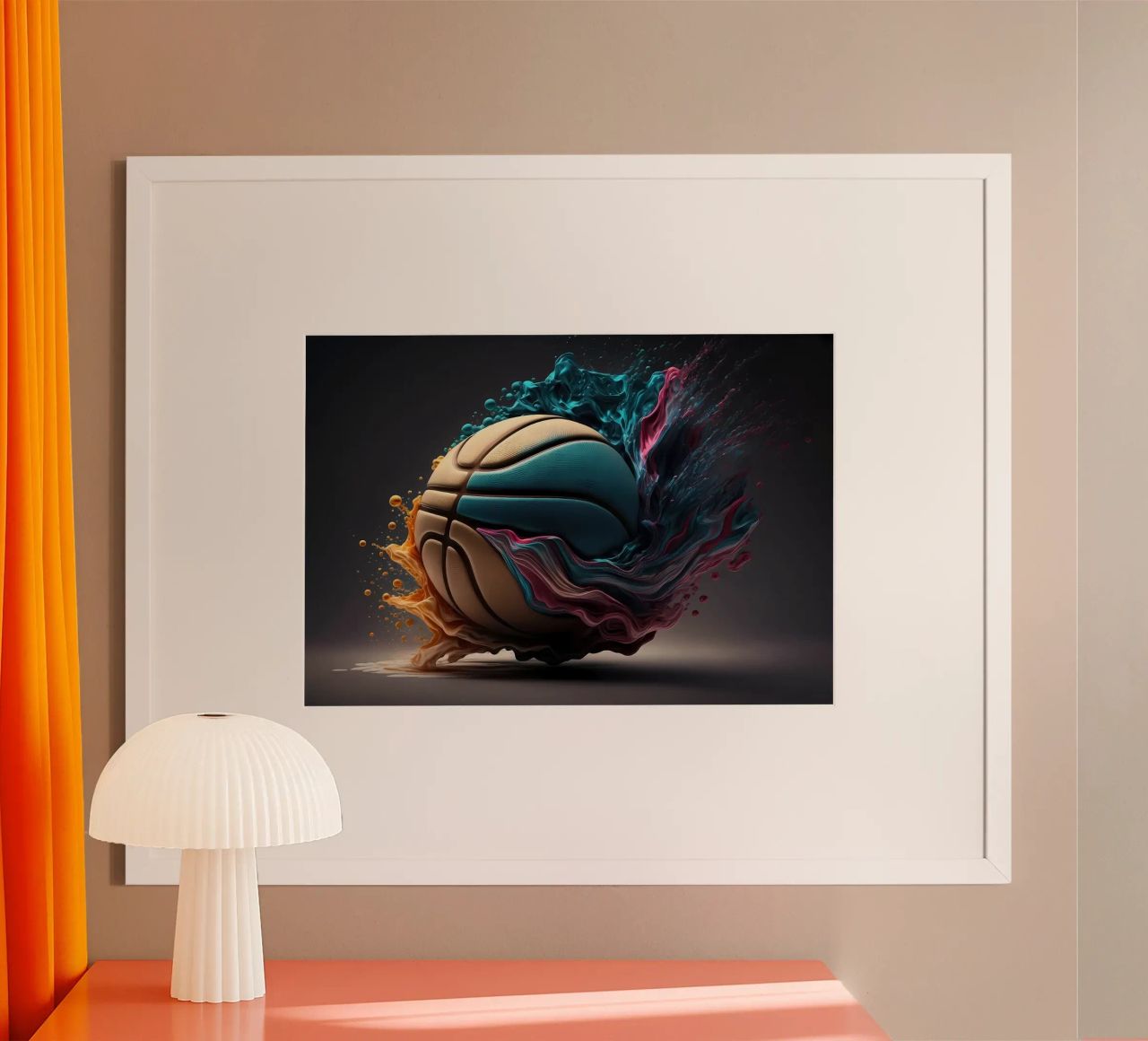 basket-ball en 3d poster de Delaplane