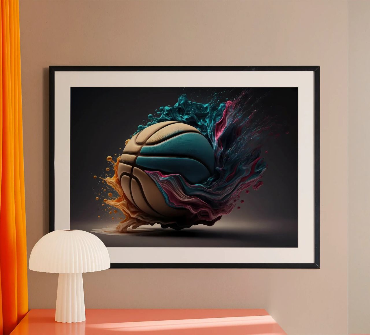 basket-ball en 3d poster de Delaplane