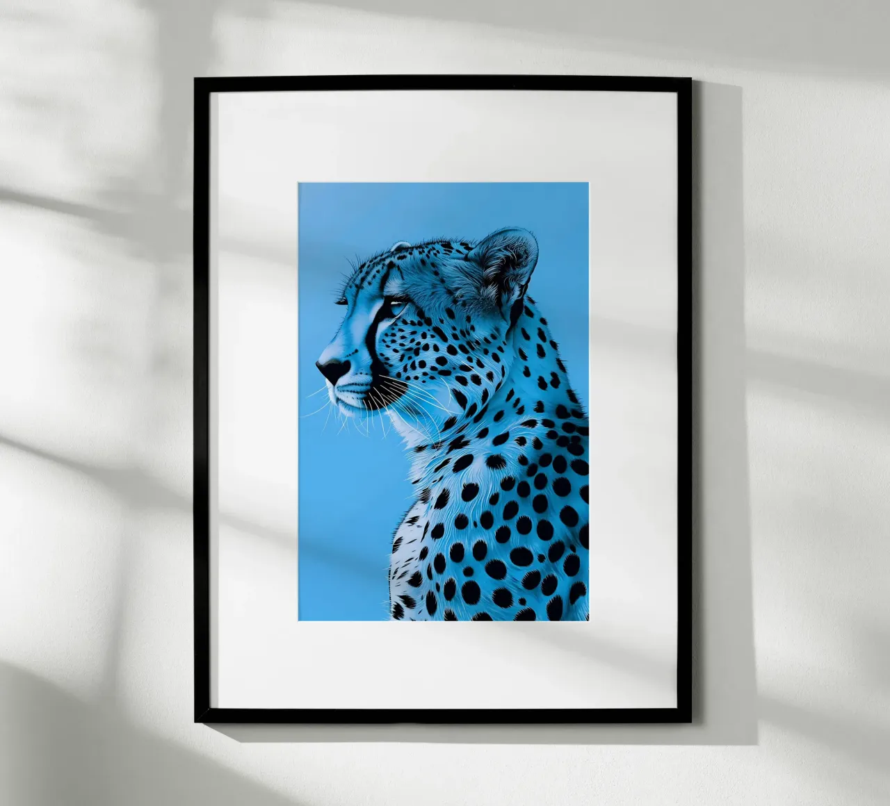 Leopardo in stile blu carta hahnemühle da Yaso Design & Art