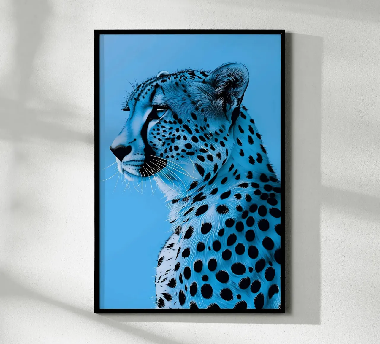 Leopardo in stile blu carta hahnemühle da Yaso Design & Art