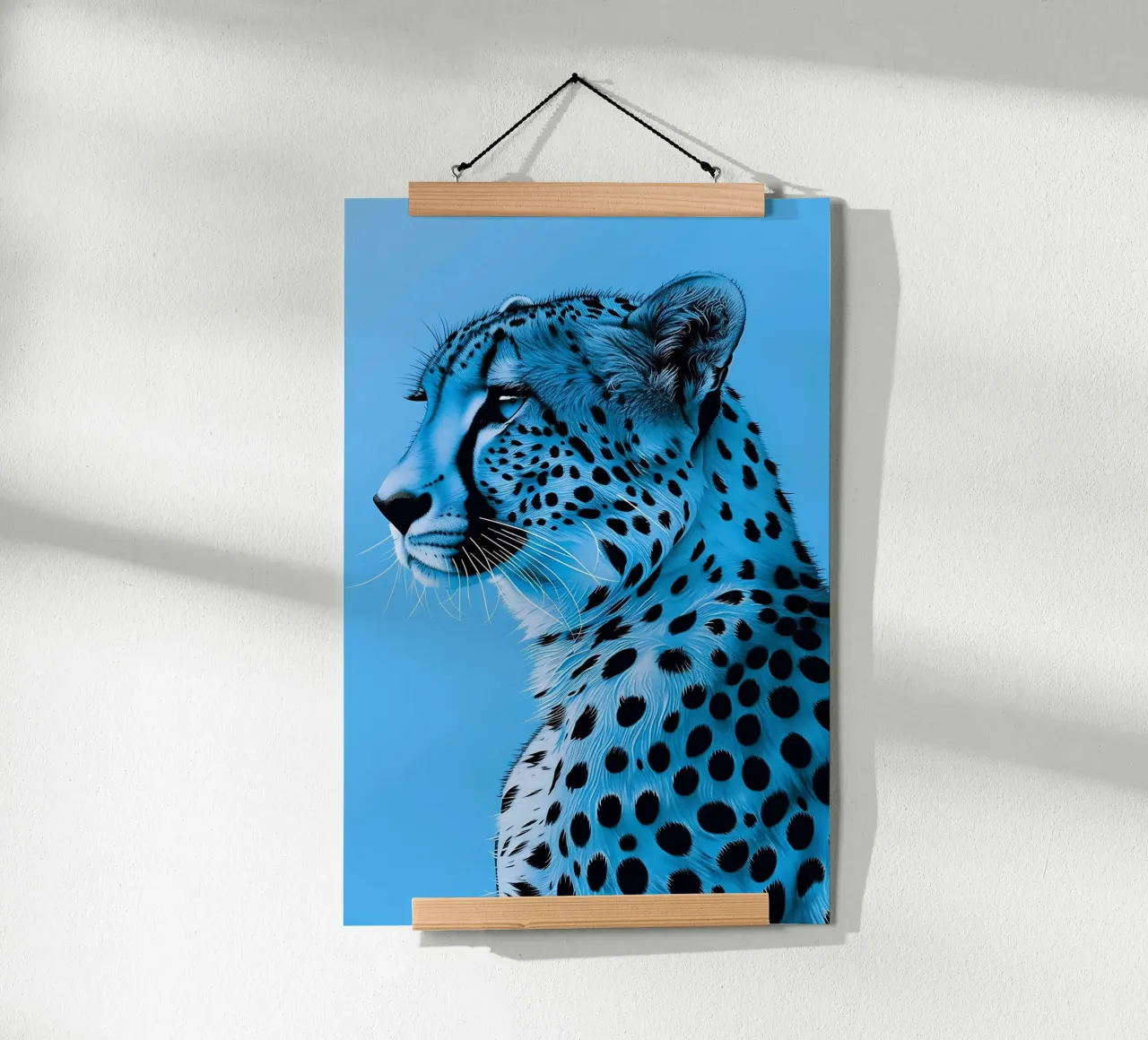 Leopardo in stile blu carta hahnemühle da Yaso Design & Art