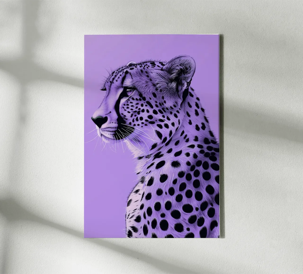 Leopardo in stile viola tela con Cornice a cassetta da Yaso Design & Art