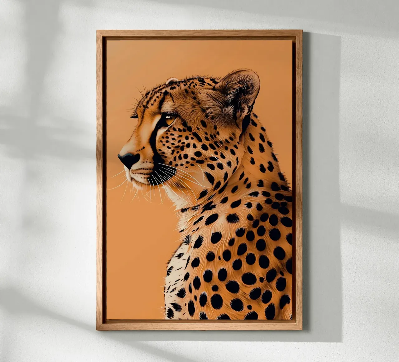 Leopardo in stile arancio-marrone tela con Cornice a cassetta da Yaso Design & Art