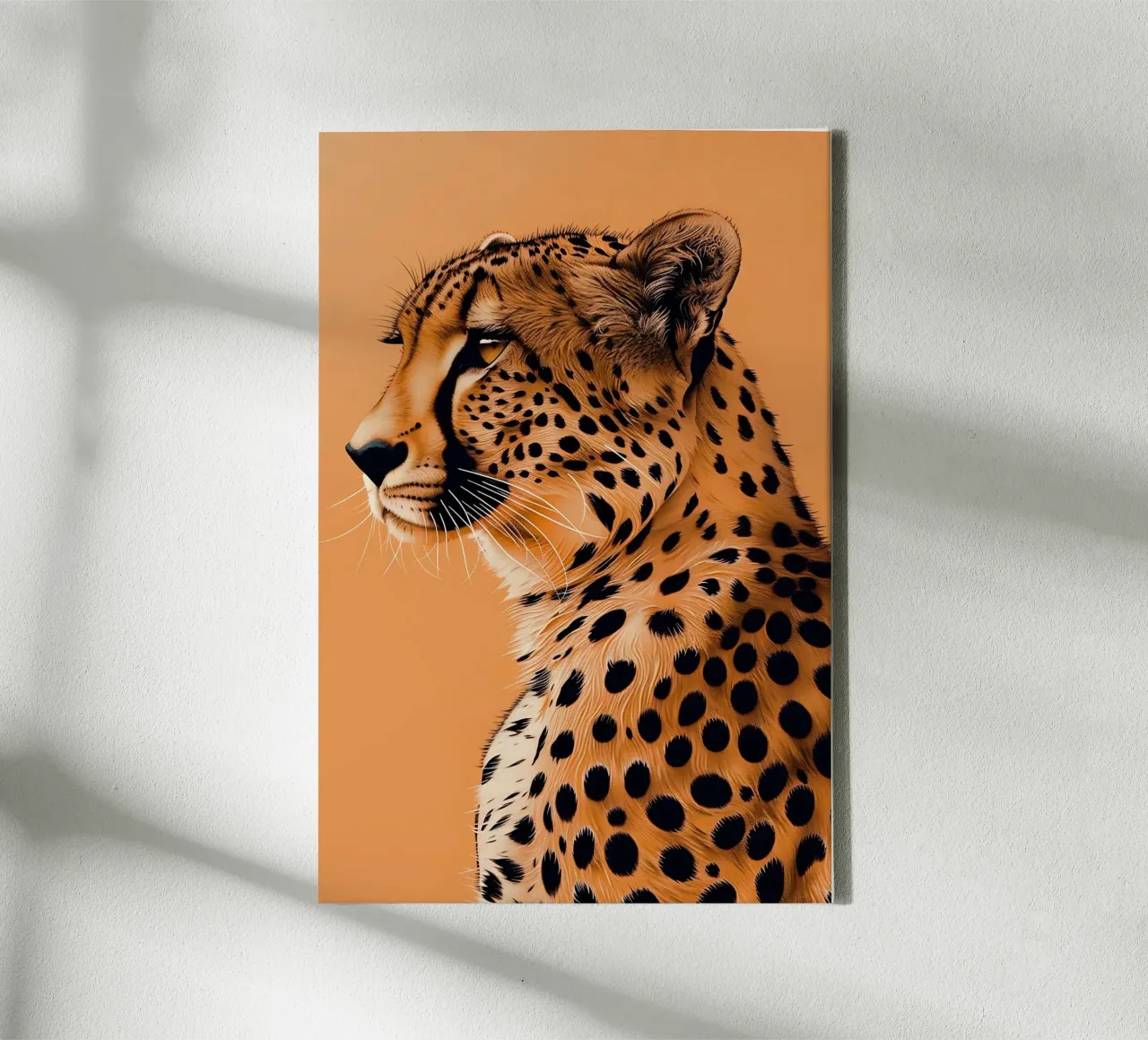Leopardo in stile arancio-marrone tela con Cornice a cassetta da Yaso Design & Art
