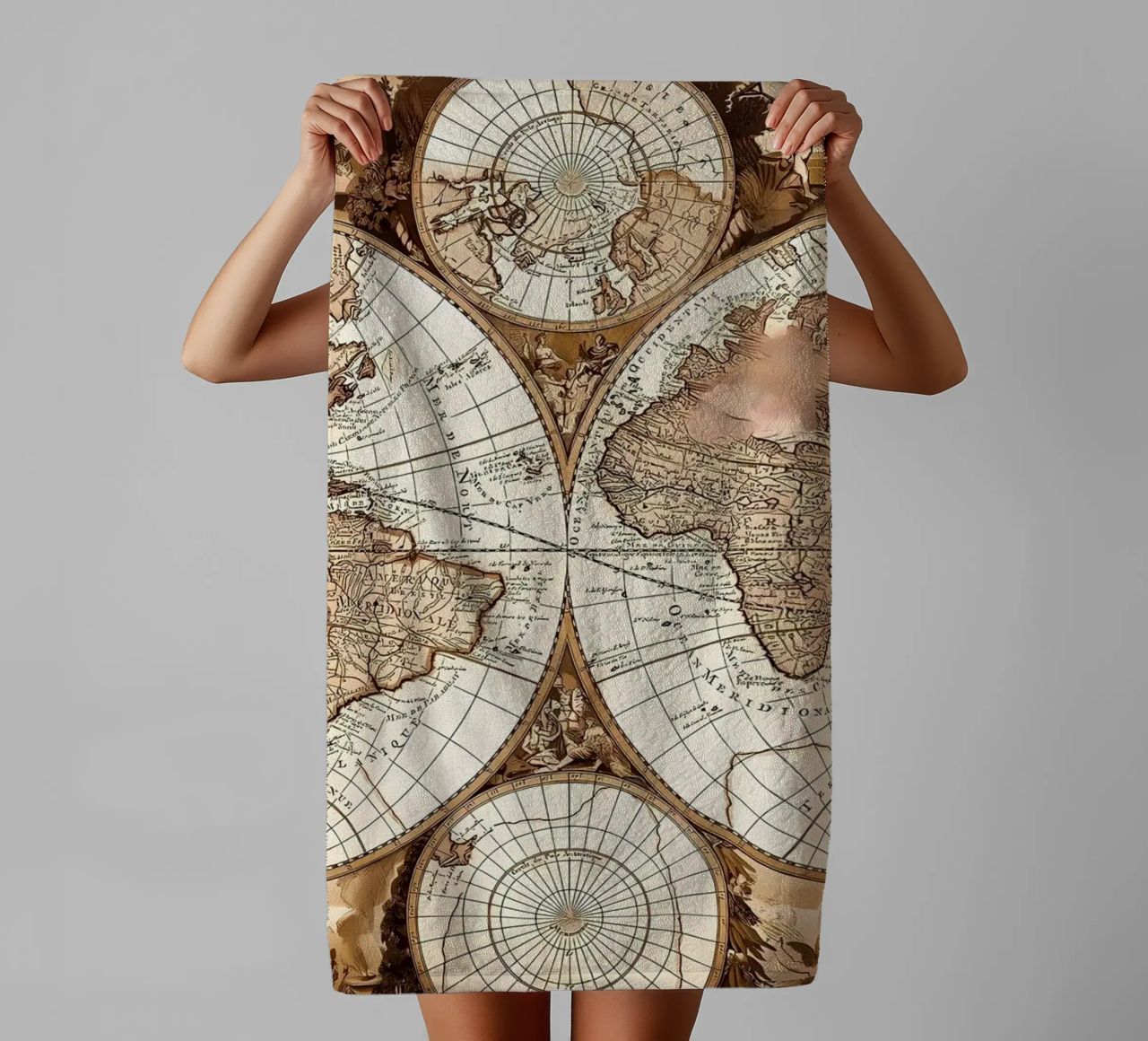 Vintage Map of the World towel by Delaplane