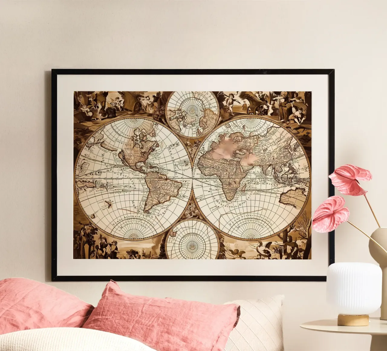 Vintage Map of the World poster by Delaplane