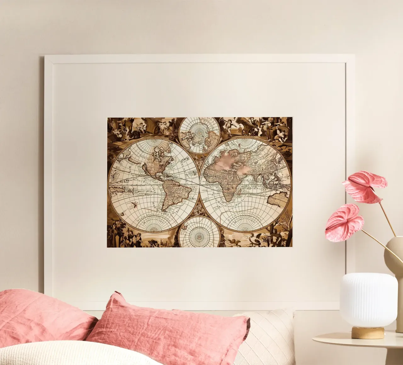 Vintage Map of the World poster by Delaplane