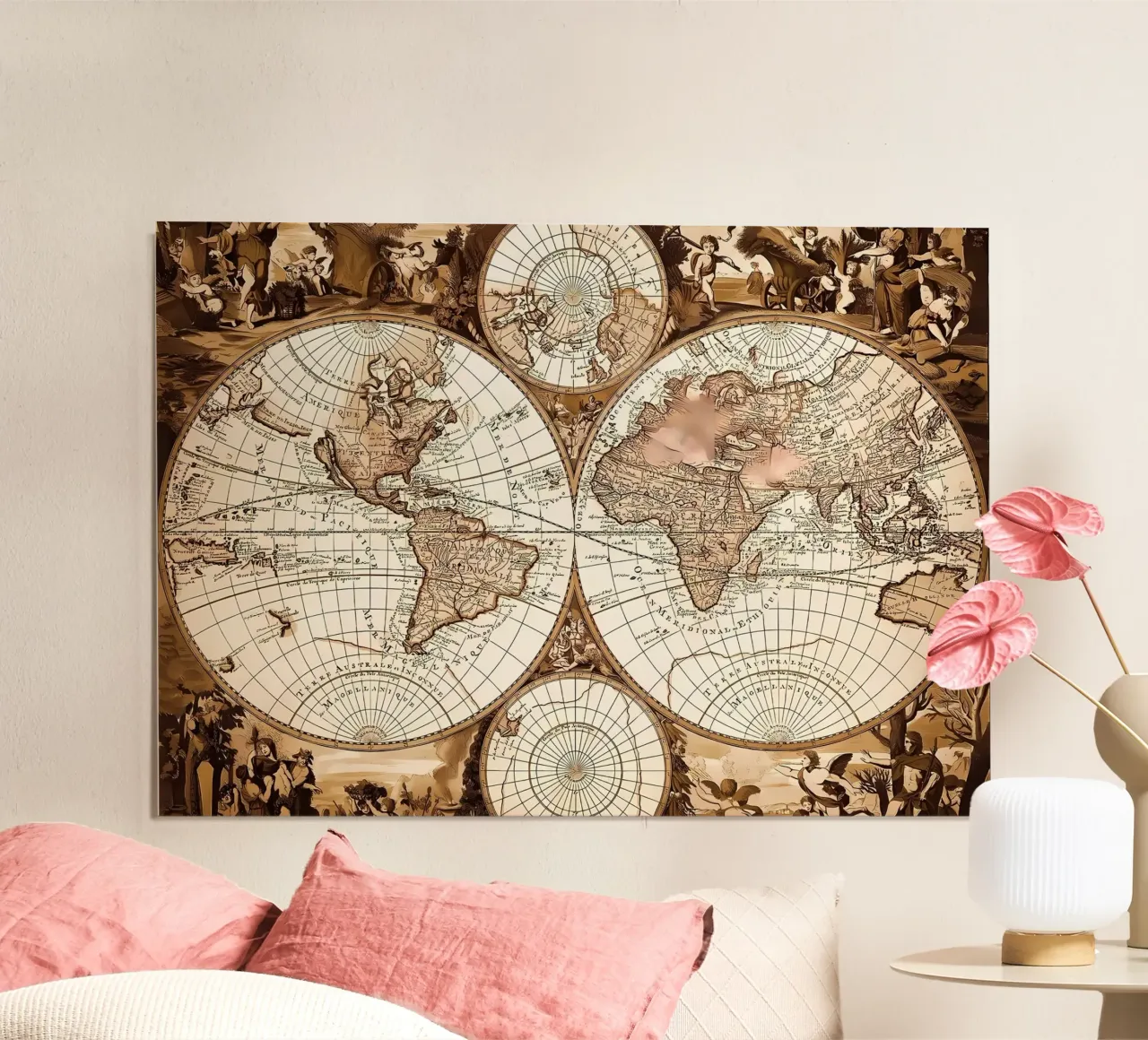 Vintage Map of the World poster by Delaplane